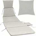 Hanging Lounge Chair Replacement Cushion and Umbrella Set Rust Color, Quick-Dry, Fade-Resistant, Weatherproof Outdoor Set with High-Density Foam (Light Gray) 88.5 x 27 x 2 inches 