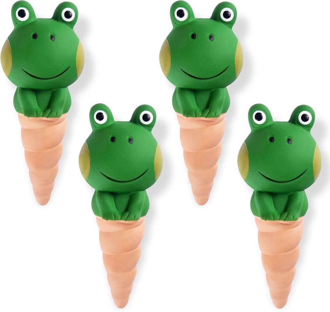 Terracotta Self Watering Spike Frog Shape Unattended Ceramic Automatic Plant Potted Watering Stakes,Automatic Holiday Watering,Continuous Moisture,Slow Release Watering Indoor Outdoor 4PACK