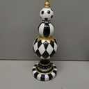Jenaai Black and White Checkered Decor, 15.3'' Large Resin Tabletop Decor Black White Figurine Holiday Winter Modern Decoration for Home Table Centerpiece Mantel Desk Shelf Office