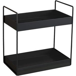 2 Tier Bathroom Counter Organizer, Standing Vanity Organizer Shelf for Bathroom Storage Organization, Countertop Skincare Makeup Organizers Holder, Black