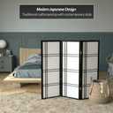 4 ft. Short Double Cross Shoji Screen - Black - 3 Panels