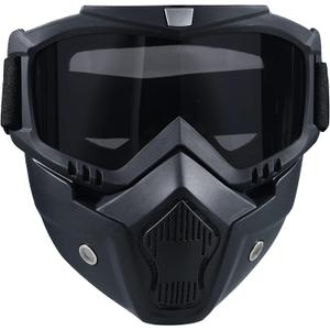 Paintball Mask Anti Fog,Tactical Full Face Mask Ski Mask Goggles Detachable Adjustable,Motorcycle Riding Face Protection (Black)
