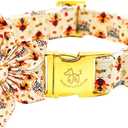 Elegant Little Tail Dog Collar with Thanksgiving Turkey Print, Flower Girl Boy Dog Collar for Large Dogs (Large (Pack of 1))