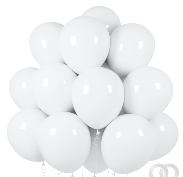 Asiyuhy White Balloons 100 Pack 