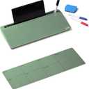 Birch Small Desktop Glass Whiteboard & Magnetic Calendar Dry Erase Desk Pad Keyboard Stand with Storage, Adjustable Dividers, 3 Markers & Eraser Office, Home & School (Moss)