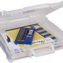 ArtBin 6913AB Portable Art & Craft Organizer with Handle, Holds Up to 12" x 12" Paper, [1] Plastic Storage Case, Clear