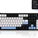EPOMAKER X Aula F108 PRO Wireless Gaming Keyboard with Screen, 8000mAh Battery, 104 Hot-Swappable and Programmable Keys and Knob, RGB Backlight, for Mac/PC/Android (Blue&White&Black)