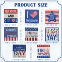 2 x vivimemo 8 Pcs 5x5 Inch Patriotic Wooden Hanging Signs, American Flag Themed Wall Decor for 4th of July, Veterans Day, USA Patriotic Party Decorations, Rustic Wood Signs for Home, Porch, Window Decor