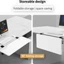 Ergonomics Desk Extender Tray, Suitable for Office. Foldable, Punch-Free Clamp on.Computer Keyborad Tray, Desk Extension Board(21.65"*9.45"(55cm*24cm), White Carbon Fiber)