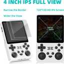 RGB20SX Retro Handheld Game Console,4.0-Inch 720x720 IPS HD Screen,Preloaded 20K+Classic Games,5000mAh Long Battery Life,Linux Open Source System,Perfect for Retro Game Lovers (White)
