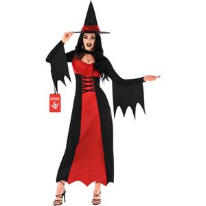 Morph Witch Costume Women, Wicked Costumes For Women, Halloween Costumes For Womens Adult (Large, Red)