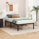 HLIPHA Metal Platform Bed Frame 18 Inch Tall,No Box Spring Needed,Twin Size Bed with Heavy Duty Strong Support Slats,Easy to Assemble,Black