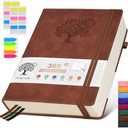 PERCUN A4 Lined Journal Notebook，365 Page Large Leather Journals for Writing Women Men，Hardcover Notebook with 100Gsm Thick Pages for Travel，Work，School，College Ruled, Daily Diary (8.5" x 11.4")