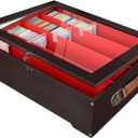 Wooden Card Storage Box with Lid, Holds 7200+ Trading Cards, Exquisite Large Capacity Deck Case for Collectible Gaming Cards and Sports Cards (No Dividers or Stands Included)