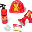 Melissa & Doug Fire Chief Role Play Costume Dress-Up Set, Pretend Play Firefighter Outfit with Realistic Accessories for Kids and Toddlers Ages 3+