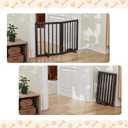 Freestanding Foldable Dog Gate 2 Panel,Fully Assembled Dog Gates for Doorways, Wooden Pet Gates for The House, 24-inch Tall Pet Gate Indoor