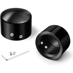 Benlari CNC Front Axle Nut Covers fit for Harley, Black Axle Nut Caps Compatible with Harley Davidson Touring Sportster Trike Dyna Softail Street Glide Road King Iron 883 Fat Boy 2002-2023