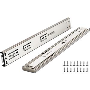 12 Inch Drawer Slides, Plusmart Soft Close Drawer Slide Glides Ball Bearing Full Extension Cabinet Slides, 3 Folds, 150LB, 6 Pairs (12'' Drawer Slides)