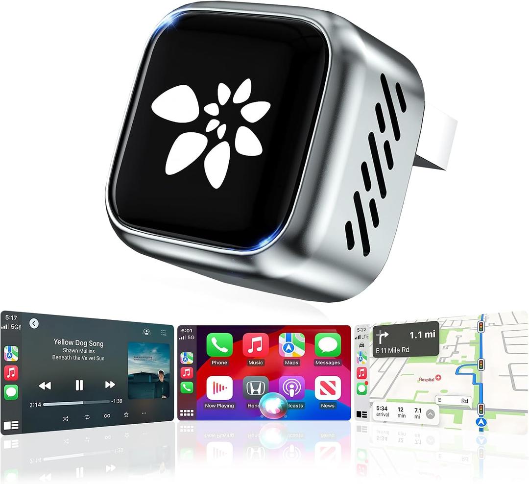 2-in-1 Wireless CarPlay Adapter for iPhone & Android, 2026 Upgraded Wireless Adapter with Zero Latency, 3 Second Auto Stable Connection,Plug & Play for 2016+ Cars with USB-A USB-C Ports