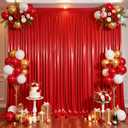 10ftx10ft Red Sequin Backdrop Curtain for Parties, Wrinkle Free Thick Glitter Sparkle Photo Backdrop Drapes 2 Panels 5x10FT Shimmer Back Drop Cloth for Christmas Wedding Photography Background