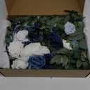 Ling's Moment 6.5FT Backdrop Floral Garland, Spring Artificial Wedding Arch Flowers Sage Green, Navy Blue Ceremony Reception Hanging Eucalyptus Rose Arbor Arrangement Outdoor Beach Swag Home Decor