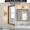 Knurled Brass Tube Wall Sconce - Set of 2 Luxury Modern Dimmable Sconces with Bulbs - Gold Glass Vanity Light Fixture - Vertical or Horizontal Mounted Indoor Lighting for Bathroom Bedroom Living Room