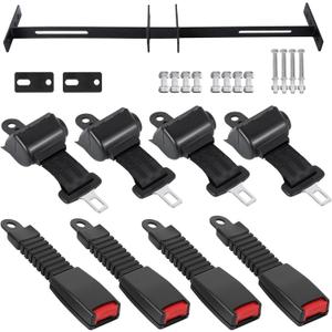 Universal Golf Cart Seat Belt Kit, Seat Belts Kit 4 Passengers (2+2), Retractable Belts Max Length 47" Golf Cart Seat Belts Fits 4-Seats Golf Car for EZGO, Yamaha Club Car