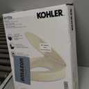 KOHLER 25875-96 Hyten 3" Height, Elevated Soft Close Elongated Toilet Seat, Contoured Seat with Grip-Tight Bumpers, Quick-Attach Hardware, No Slam Toilet Seat, Biscuit