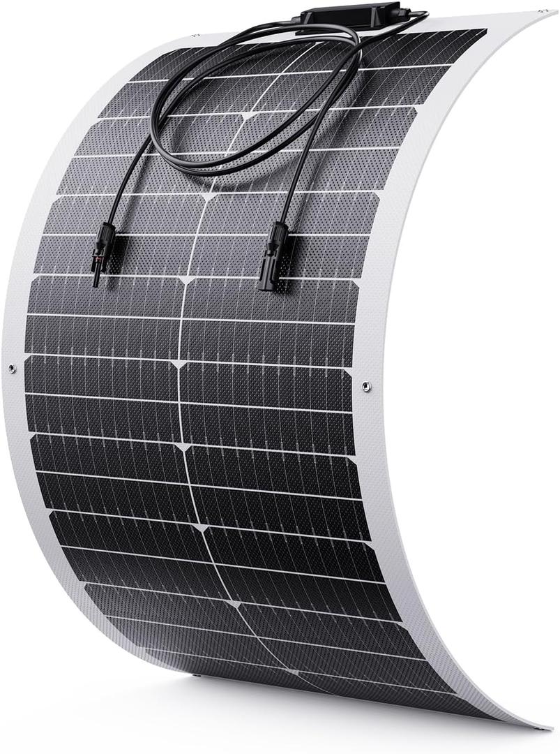 50W Flexible Solar Panel, 50 Watt 12V Small Solar Panel, Callsun 23% High Efficiency 182 PERC IP68 Waterproof ETFE Offgrid Solar Panels for RV Living Camping Van Car Marine (White)