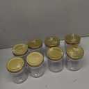 novelinks 8 oz Clear Plastic Jars with Airtight Lids, 24 Pack Plastic Mason Jars with Lids 8oz, Refillable Storage Slime Containers & Small Spice Jar for Kitchen Organization (24 Pack,Gold)