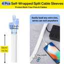 [313Pcs] Cable Management Kit, 67 Adhesive Cable Clips, Topavatop Desk Cord Organizer, 22 Reusable Cable Strap, 4 Cable Sleeve Split, 200 Nylon Cable Zip Ties with 20 Mounts for TV Office Home, White