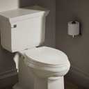 KOHLER 20110-96 Brevia, Slow Close Toilet Seat, Elongated Toilet Seat, Grip-Tight Bumpers Quick-Attach Hardware, Biscuit