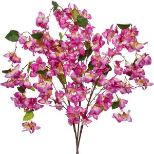 DILATATA Artificial Bougainvillea Branches 47" Long Wisteria Vines Trailing Artificial Flowers for Front Door Porch Planter Urn Patio Balcony Drooping Flowers Purple Bugambilias