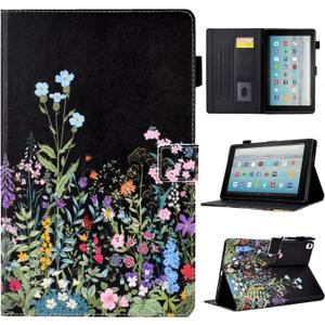 Case for Fire HD 10 Tablet (9th/7th/5th Generation, 2019/2017/2015 Release), PU Leather Folio Stand Cover Case for Fire HD 10 9th Generation/7th Generation, Auto Sleep Wake - Flowers