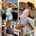3 Pack Women's Maternity Tank Tops Halter Camisole Cotton Blend Side Ruched Sleeveless Summer Tops for Pregnancy (M)