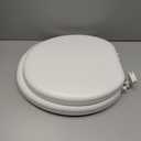 Mayfair Padded Toilet Seat, Cushioned Soft Vinyl over Wood Core Seat, Secure Hinges, Easy Clean, Round, White