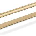 khtumeware 5 Pack 8 Inch Hole Center Brushed Brass Cabinet Pull with Backplate Solid Heavy Duty Handles with Backplate Cabinet Pulls for Drawer Kitchen Improvement Hardware