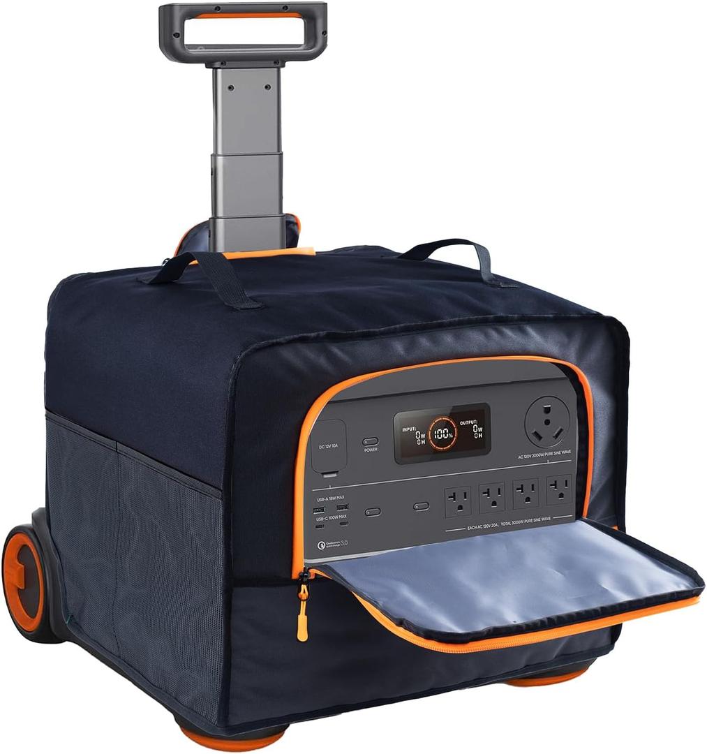 Upgraded Dust Cover Compatible with Jackery Solar Generator 2000 Plus 400W, Jackery Explorer Kit 4000 Plus, Jackry Solar Generator 3000 PRO 400W, Water-resistant Dust Cover for Jackery Solar Generator (Black)