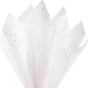 SUNCOLOR 120 Sheets 20"x14" White Tissue Paper for Gift Bags Packaging Glitter Art Tissue Paper for Crafts