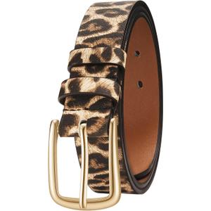Women's Belt Fashion Multicolored Waist Leather Belts for Jeans Pants with Pin Buckle
