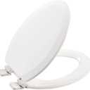 Wood Toilet Seat, Slow Close, High Gloss Finish, Premium Moulded Wood, White, Quick Release, PIKLiDS (Elongated)
