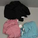 Riyiper 3 Pack Women's Half Sleeve Tops, Elbow Length Ribbed Cotton T Shirt Crew Neck Summer Tee Slim Fit Casual Blouses XL