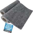 Drymate Premium Luxury Shelf & Drawer Liner, Thick Cushioned Fabric, Non-Adhesive, Absorbent, Waterproof, Slip-Resistant, Liners for Kitchen Cabinets (USA Made)(11x36)(2-Pack)(Light Grey Ridged)