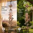Retro Wind Chimes Metal Pipe Musical Wind Chimes for Outside Suitable Garden Decor、Home Decor Patio Decoration，Wind Catcher Friends Gift Condolence Gifts with Soothing Sound (Bronze-Butterfly)