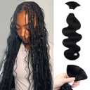 Human Braiding Hair 100g One Bundle/Pack 20 Inch Natural Black Body Wave Curly Bulk Human Hair for Braiding No Weft 100% Unprocessed Brazilian Human Hair Braiding Hair for Boho Braids (#1B BW)