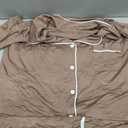 Womens Pajama Sets Short Sleeve Sleepwear Soft Button Down Nightwear Lounge Pj Set XS-XXL (Brown, M)