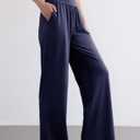 ESOFT Women's Wide Leg Yoga Pants Sweatpants High Waisted Lounge Palazzo with Pockets Comfy Flowy Pants Petite/Regular/Tall (Blue, XL)