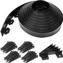 Landscape Edging 2.5 Inch Tall 100 FT, Black Edging for Landscaping with 5Pcs connectors and 120 Pcs Anchoring Spikes for Garden Flower Beds Yard Lawn