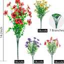 Artificial Flowers for Outdoor,20 Bundle UV Resistant Fake Flower Outdoor Faux Flowers Plastic Plants Shrubs for Indoor Outside Garden Home Decor(Mix Colors)