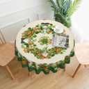 St. Patrick's Day Round Tablecloth 60 Inch Polyester Washable Table Cover Home Decor for Kitchen Dining Party Picnic